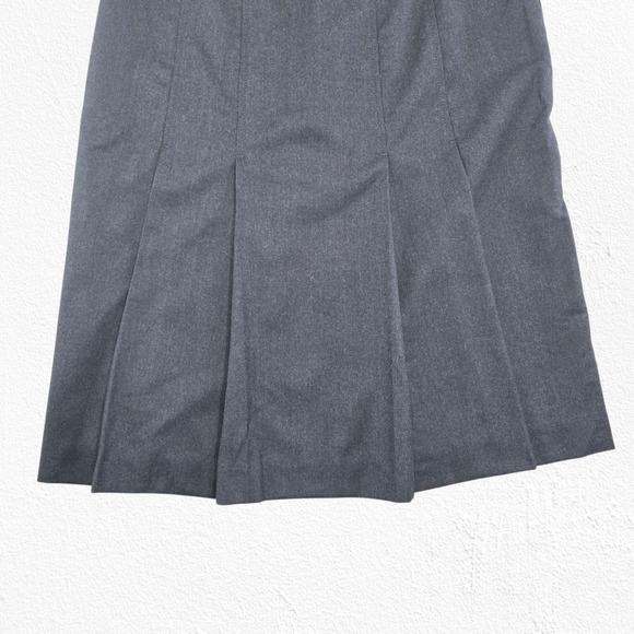 J. Crew Wool Pleated Pencil Skirt Gray Heather Charcoal Size 8 NWT Classic Work - Picture 8 of 9